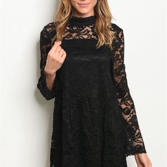 🆕 Black lace long sleeved dress - Picture 4 of 5